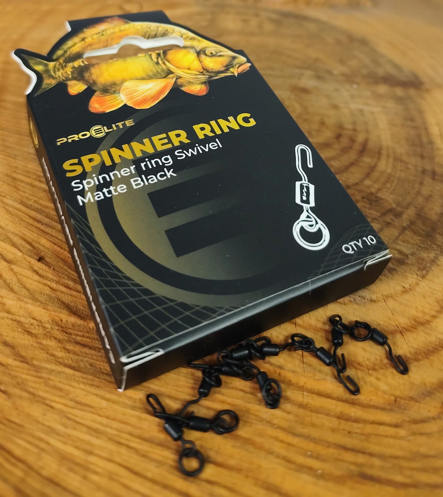 SPINNER RING  Swivel - Matte black 10 units