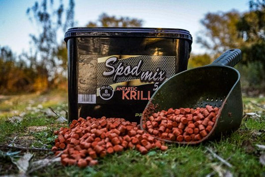 GOLD SPOD MIX PELLETS 8 MM ANTARTIC KRILL  - BUCKET 5 KG