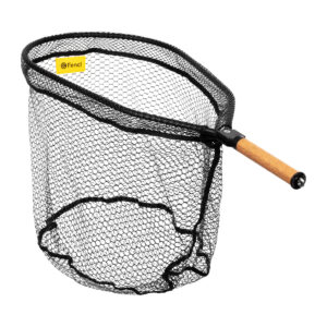 Fliegenkescher - Fencl® QUEEN - Rahmengröße L 56* 30 cm - Silikon - schwimmend - Magnethalter - Naturegriff - 40 cm Grifflänge