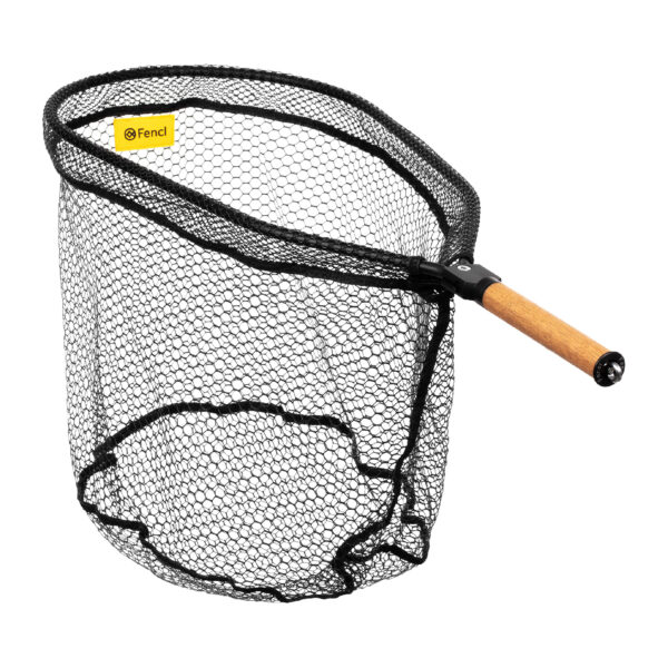 Fliegenkescher - Fencl® QUEEN - Rahmengröße L 56* 30 cm - Gummiert - nicht schwimmend - kein Magnethalter - Naturegriff - 16 cm Grifflänge