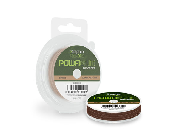 Delphin REAXE PowaGUM Absorber Braun0.6mm/4kg/10m – Bild 2