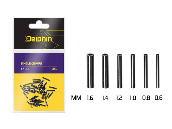 Delphin Single CRIMPS / 40St.0.6mm – Bild 2