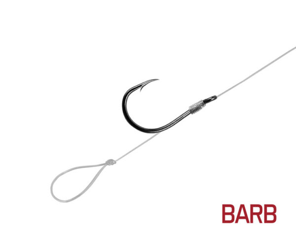 Vorfach Delphin FLR Loop Quickstop / 6St.8cm / 0,22mm / BARB #8 – Bild 2