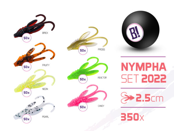 Köder Set BOMB Nympha Farben 2022 2,5cm / 350 St.2,5cm