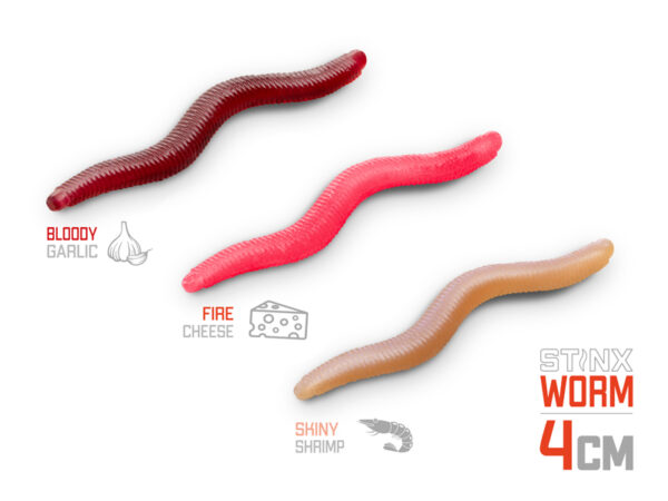 Gummiköder Delphin B! StinxWORM Garlic / 50 St.4cm / BLOODY