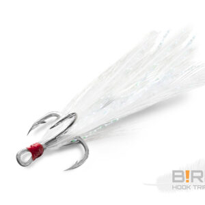 Delphin B!RD Hook TRIPLE / 3St.weiße Federn #10