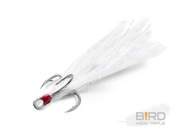 Delphin B!RD Hook TRIPLE / 3St.weiße Federn #4