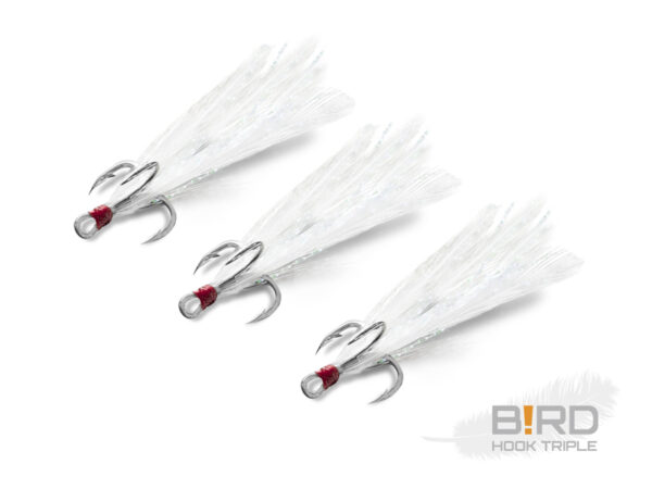 Delphin B!RD Hook TRIPLE / 3St.weiße Federn #4 – Bild 2