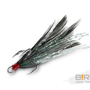 Delphin B!RD Hook TRIPLE / 3St.schwarze Federn #10