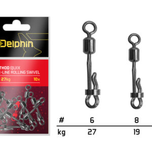 Delphin Method QuiX Quick-Swap Swivel mit Sicherung / 10 St.#8/19kg