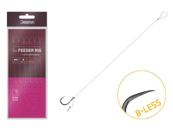 Vorfach Delphin FLR D-rig / 6St.8cm / 0,22mm / B-LESS #8 / Sting 7mm