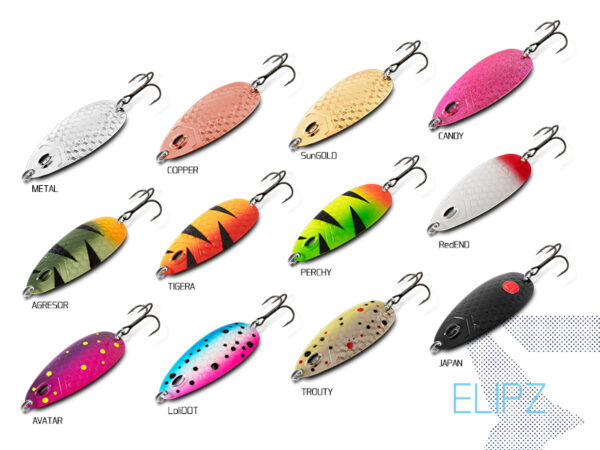 Delphin ELIPZ FullSCALE Spoon12g TROUTY Hook #2