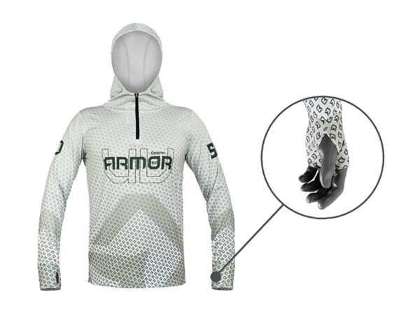 Delphin UV ARMOR 50+ Kapuzen-T-ShirtOlive (M) – Bild 3