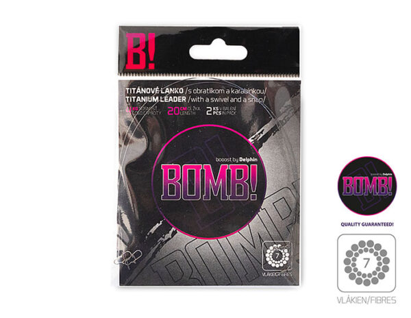 Titanium Stahldraht 1x7 BOMB! mit Wirbel und Karabiner2St./20cm/4kg – Bild 2