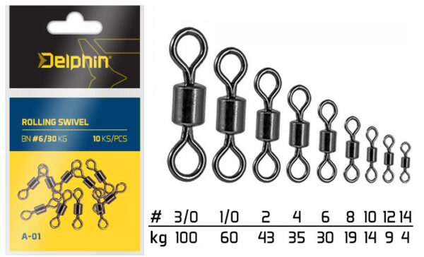 Rolling Swivel A-01/10St.BN/6